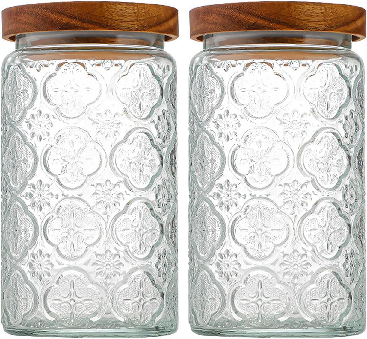 Food Storage Jars & Containers - 35oz/1000ml Glass Storage Jars with Nature