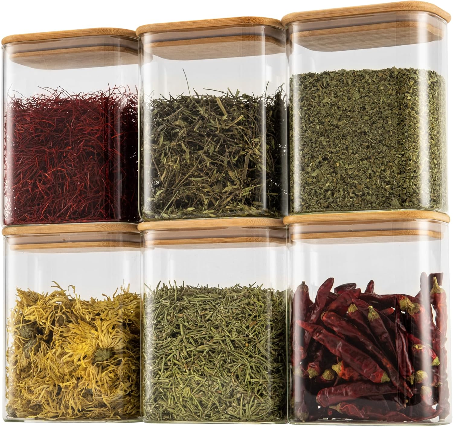 Food Storage Jars & Containers - 37oz Rectangle Airtight Glass Storage Containers