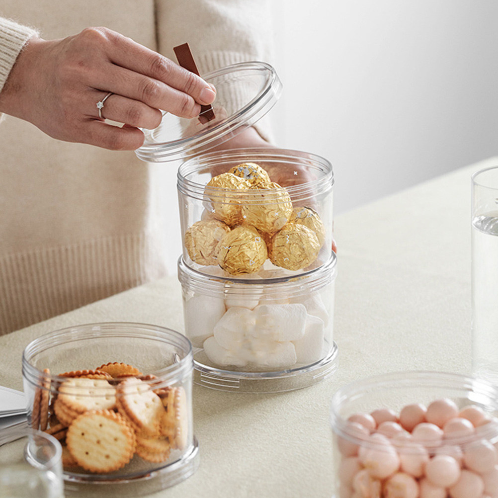 Food Storage Jars & Containers - 2Pcs Premium Pet Transparent Multi-Function Food