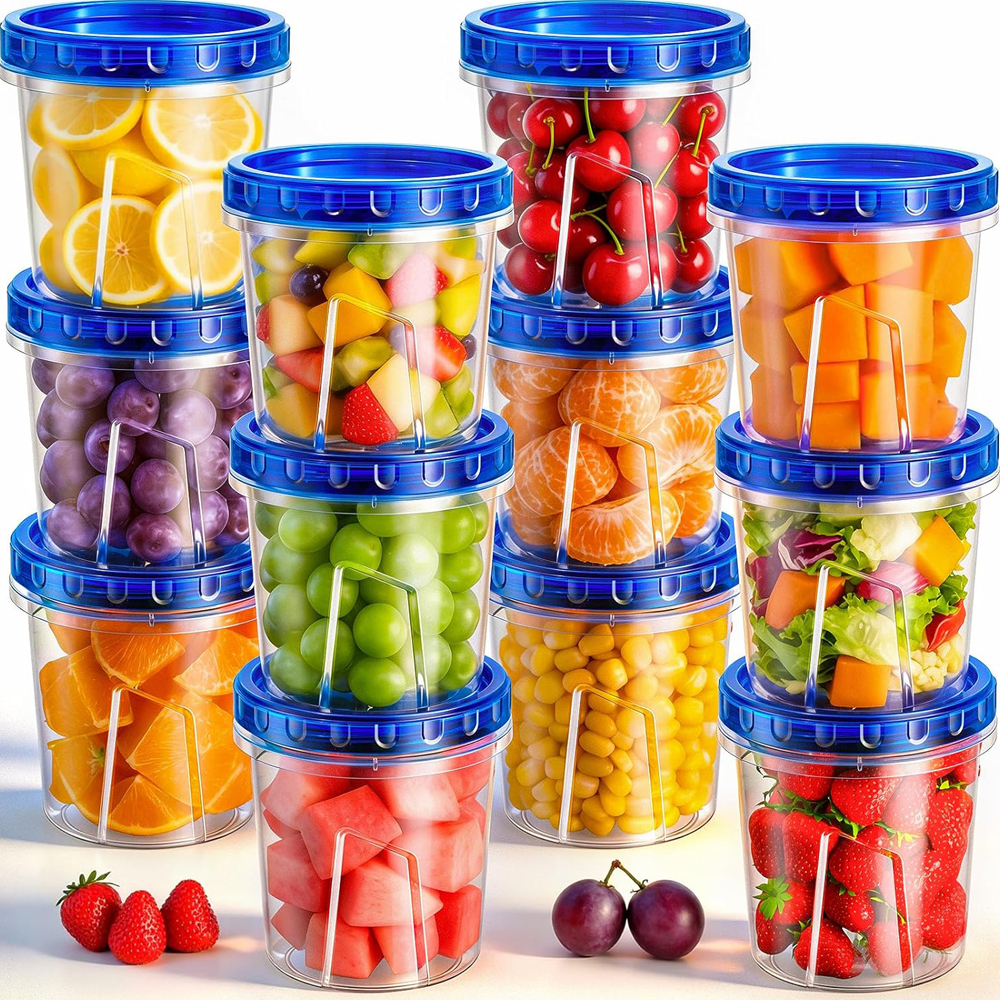 Food Storage Prep Containers - Freezer Storage Containers Airtight Plastic Food