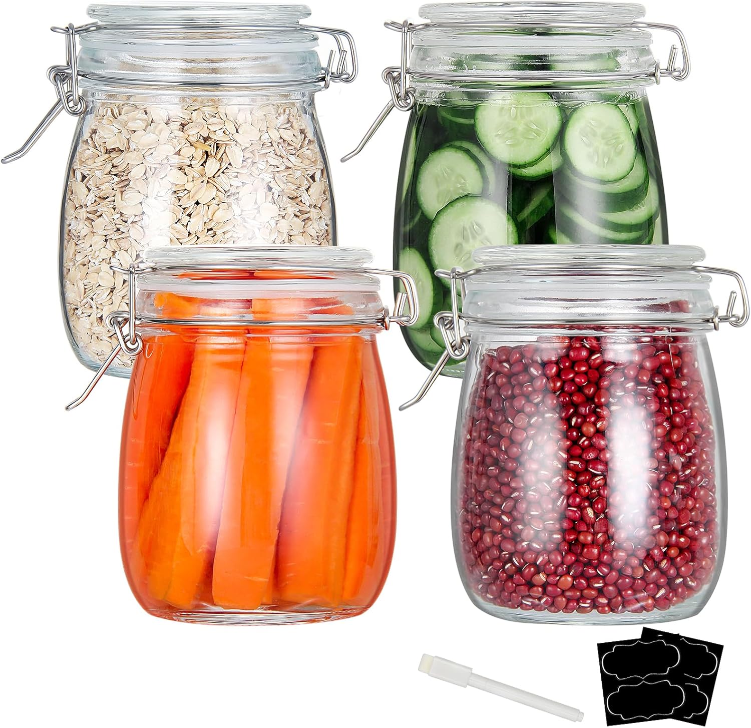 Food Storage Jars & Containers - 24oz Food Storage Canister Glass Jars