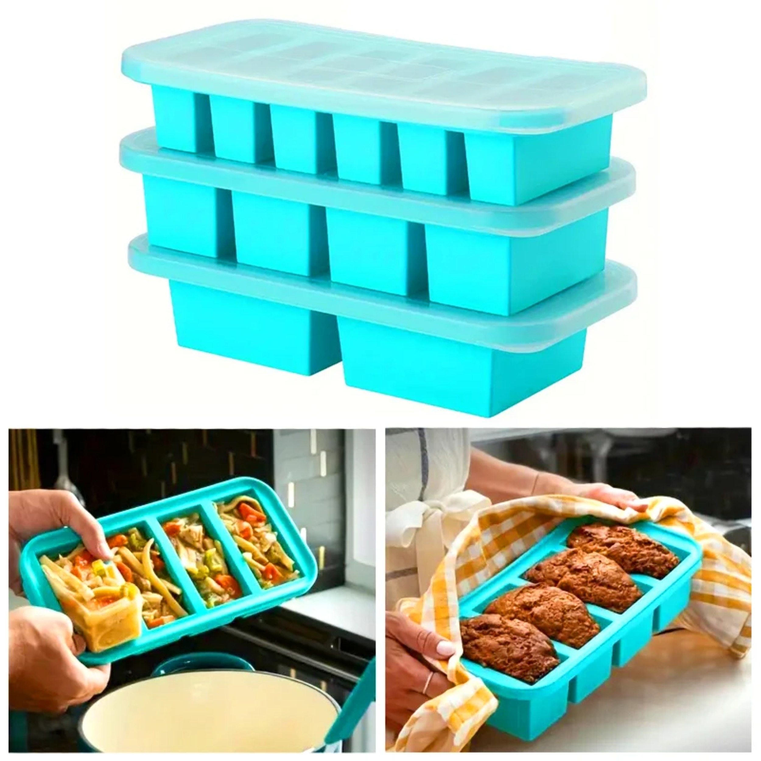 Food Storage In Cooler - 1PC 2/4/6Grid Silicone Freezer Mold with