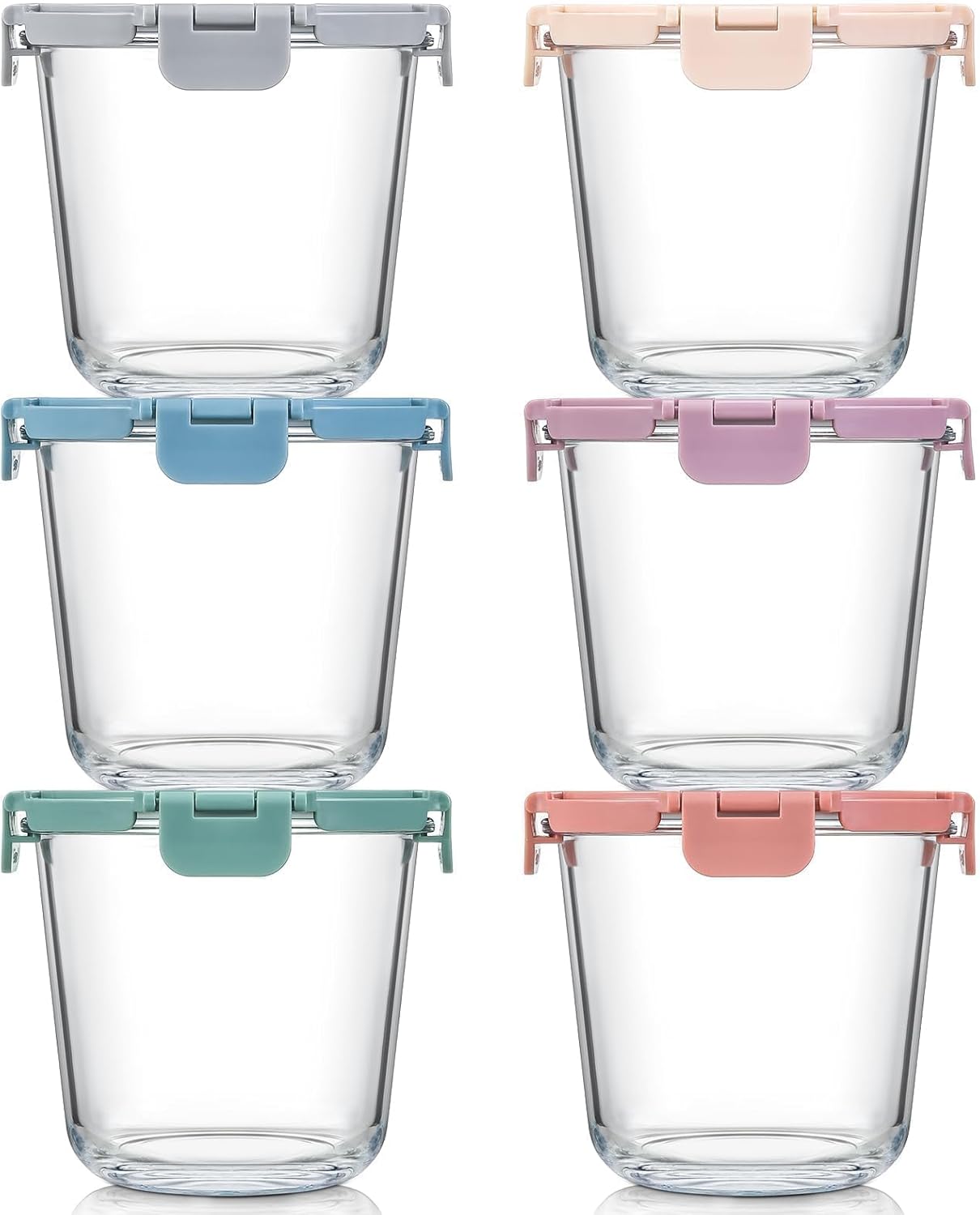 Food Storage Jars & Containers - [UPGRADED LID] 6 Sets 3 Cup/24oz