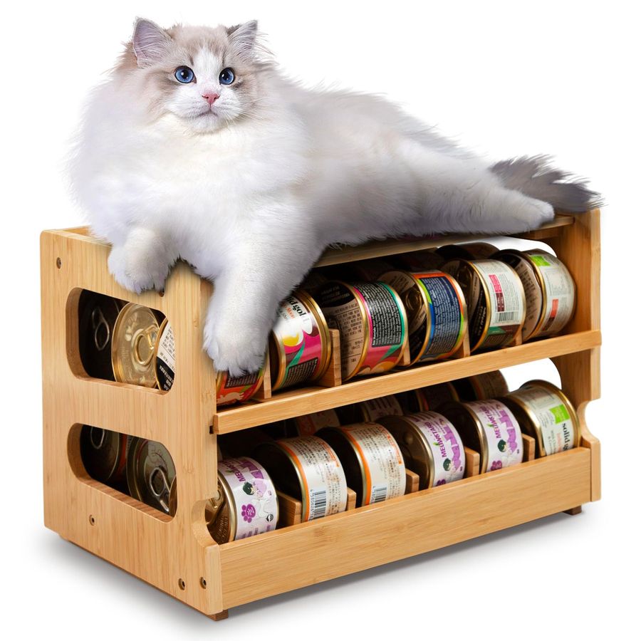 Food Storage No Pantry - Upgraded Cat Food Organizer, Cat Food