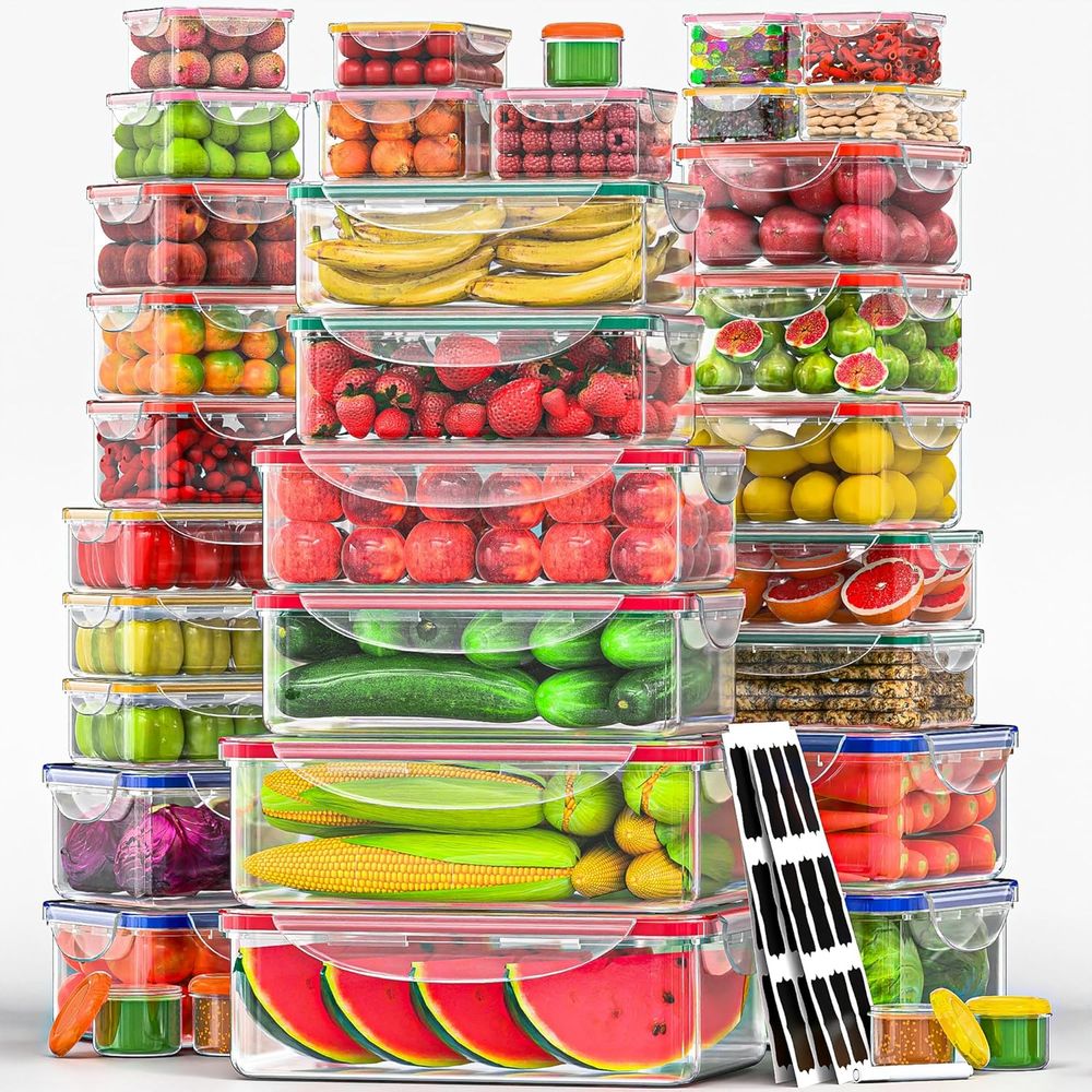 Food Storage Containers Plastic Box - 70 Pcs Large Food Storage Containers