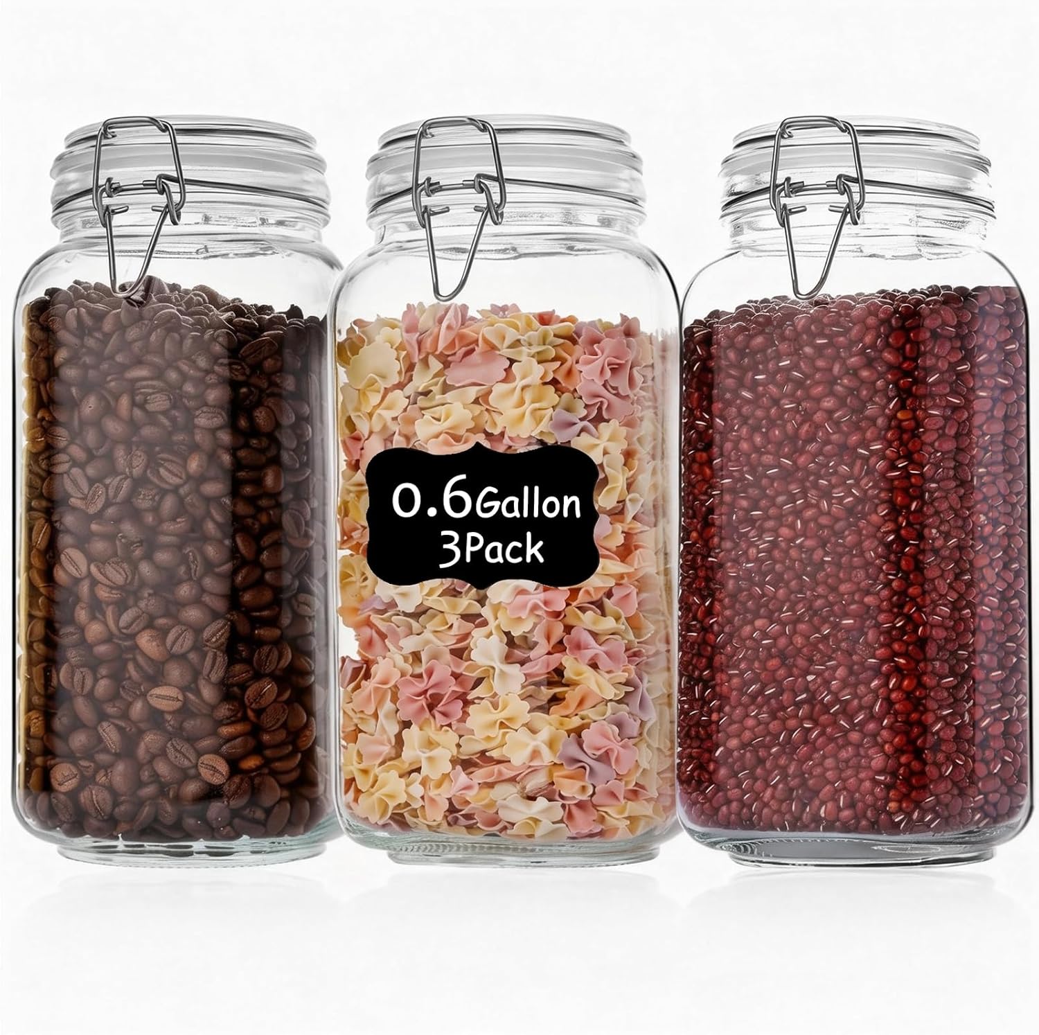 3 Pack 78oz    Glass Jars with – обзор и цена Food Storage Jars & Containers