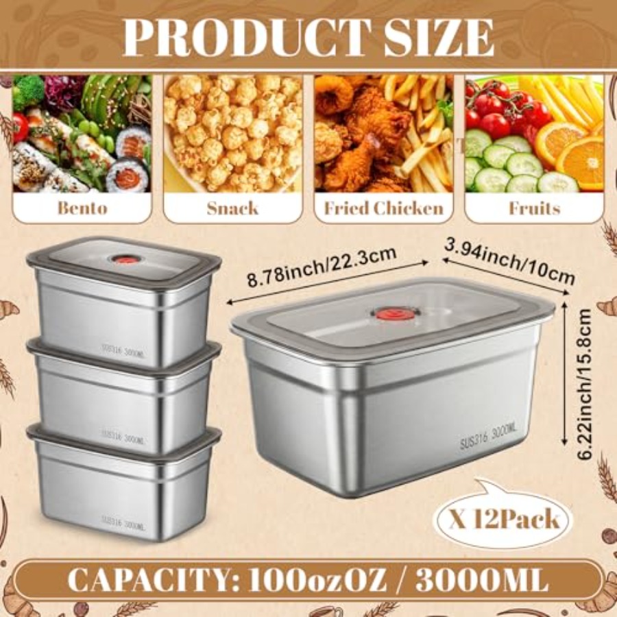 Kitchen use stainless steel fo – обзор и цена Food Storage Prep Containers