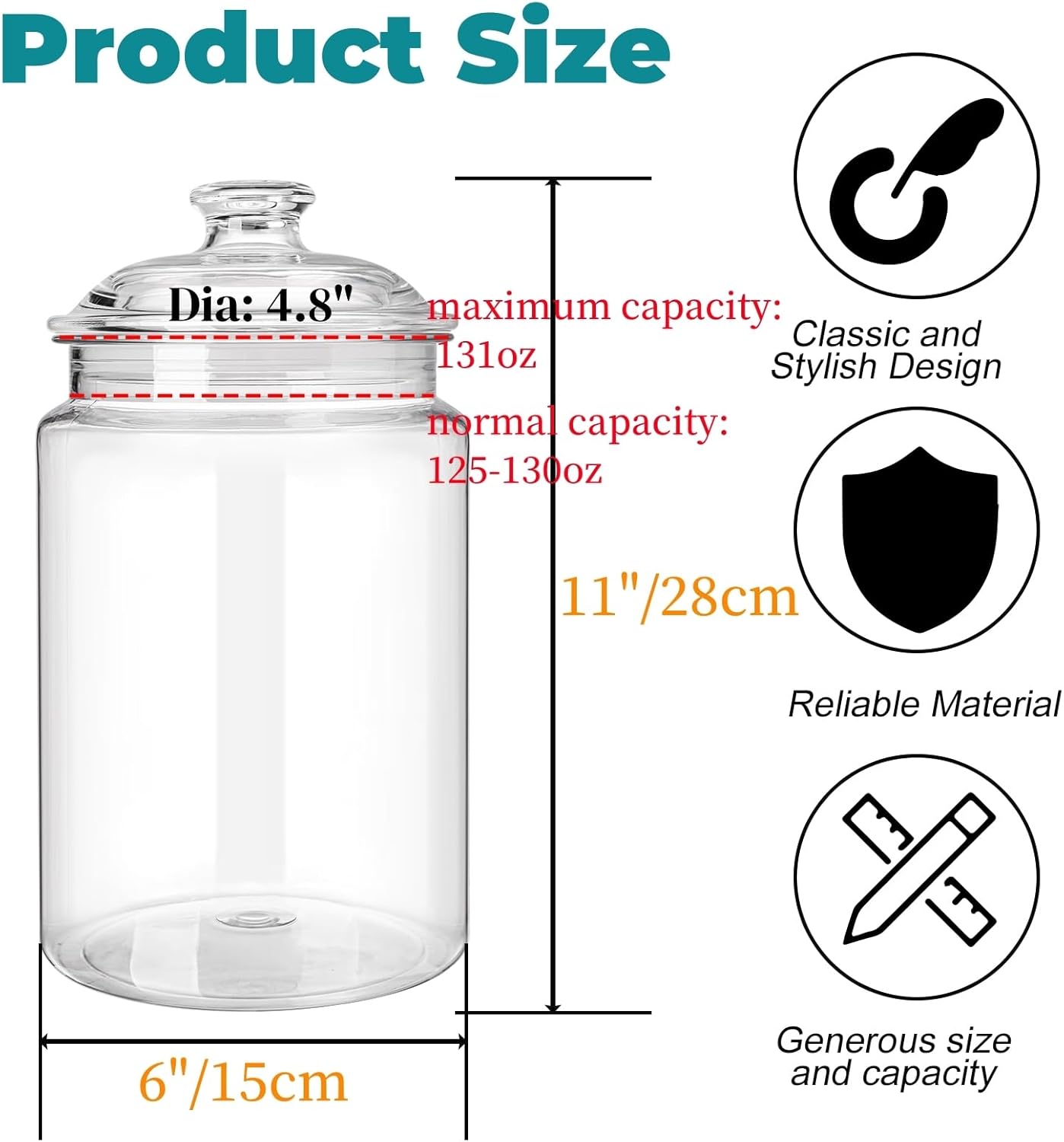 2 Pack 130 oz Large Cookie Jar – обзор и цена Food Storage Jars & Containers