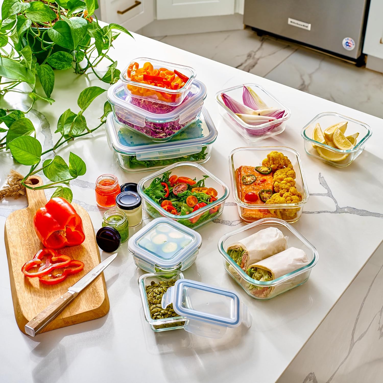 40pc Glass Food Storage Contai – обзор и цена Food Storage Prep Containers