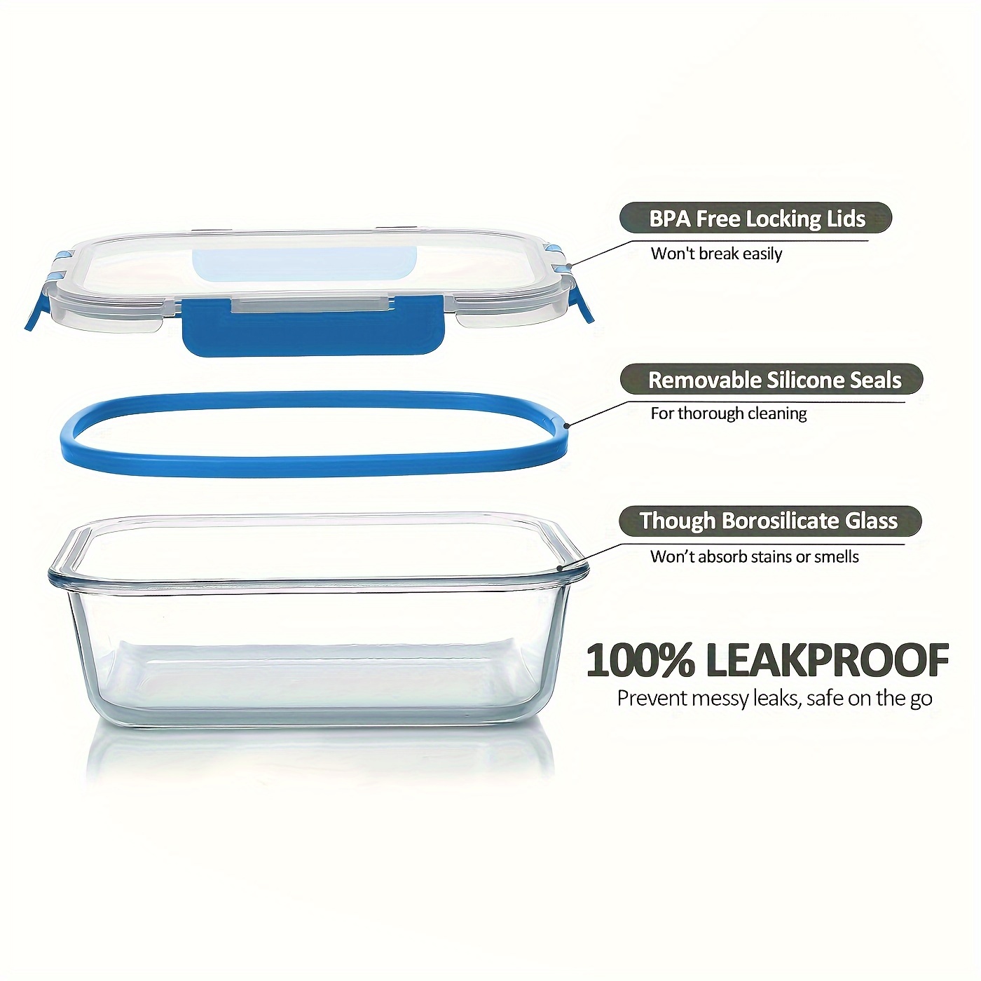 17pcs Glass Food Storage Conta – обзор и цена Food Storage Prep Containers