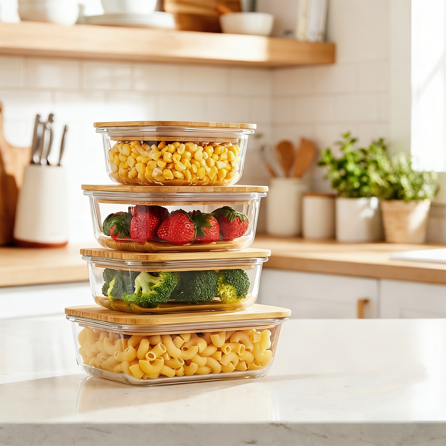 8pcs(4pcs Containers And 4pcs  – обзор и цена Food Storage Prep Containers