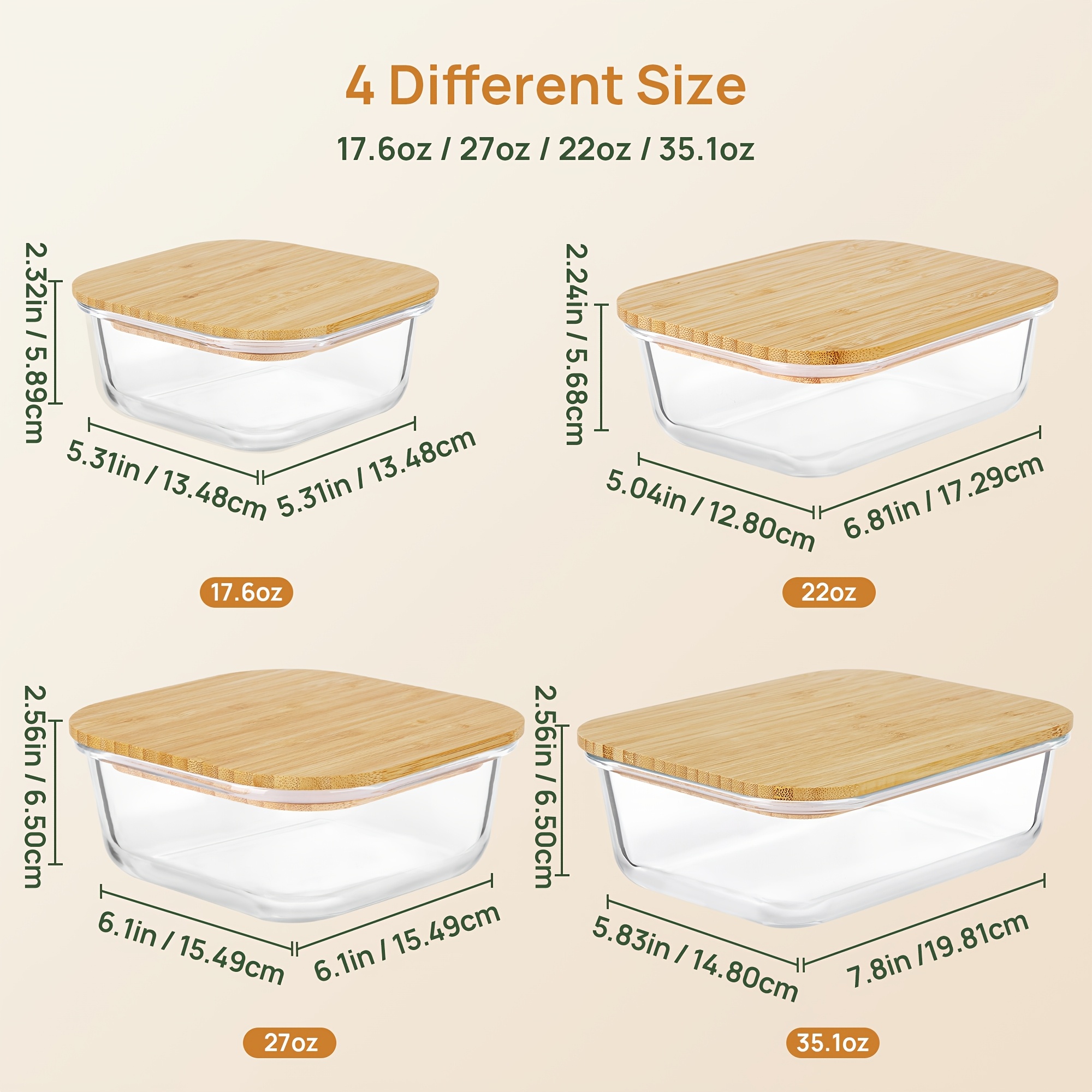 8pcs(4pcs Containers And 4pcs  – обзор и цена Food Storage Prep Containers