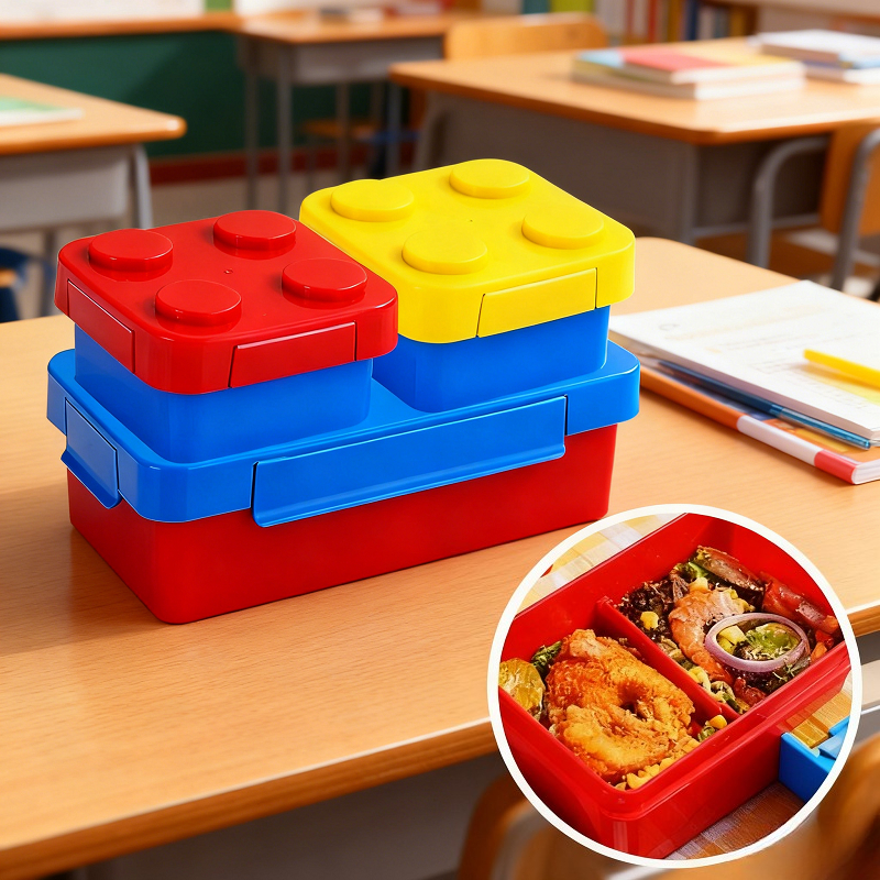 Kids DIY Building Blocks Lunch – обзор и цена Food Storage Building