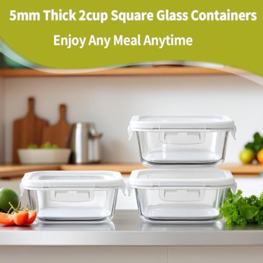 16oz Square Glass Food Storage – обзор и цена Food Storage Prep Containers