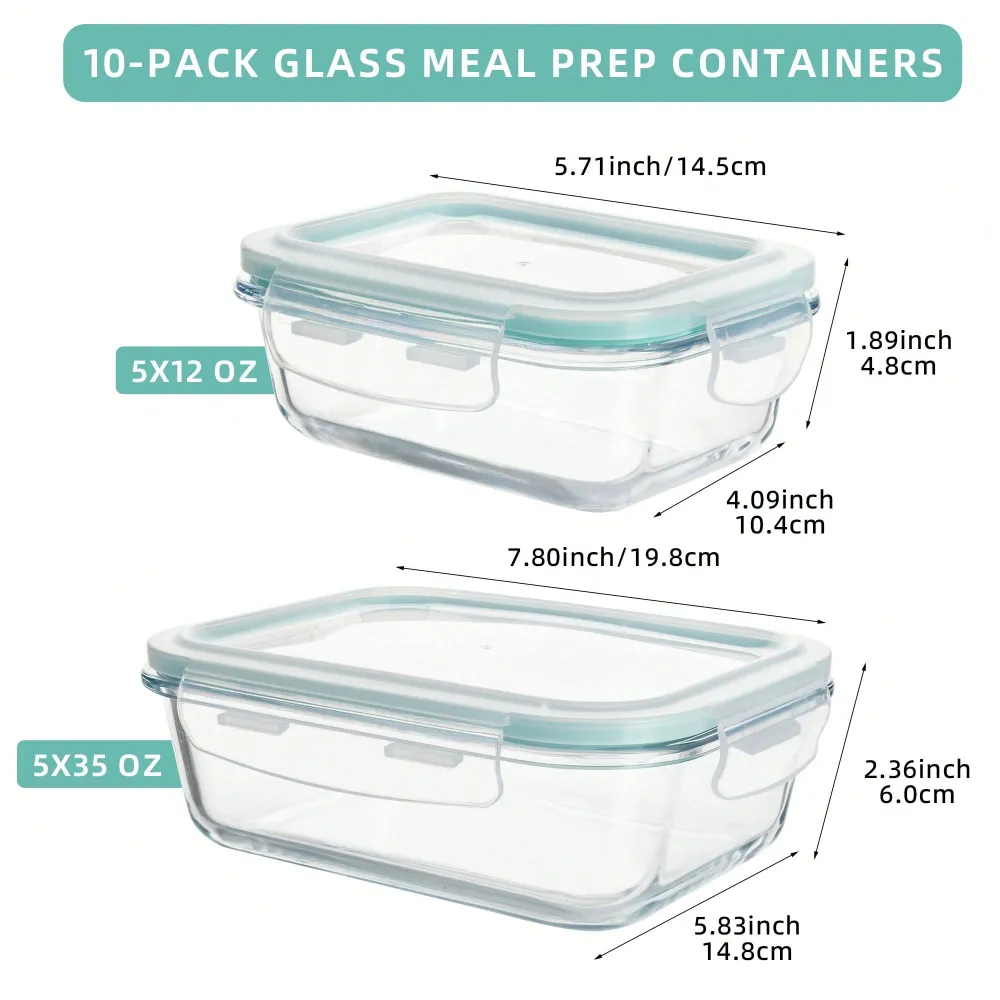 Pieces Glass Meal Prep Contain – обзор и цена Food Storage Prep Containers