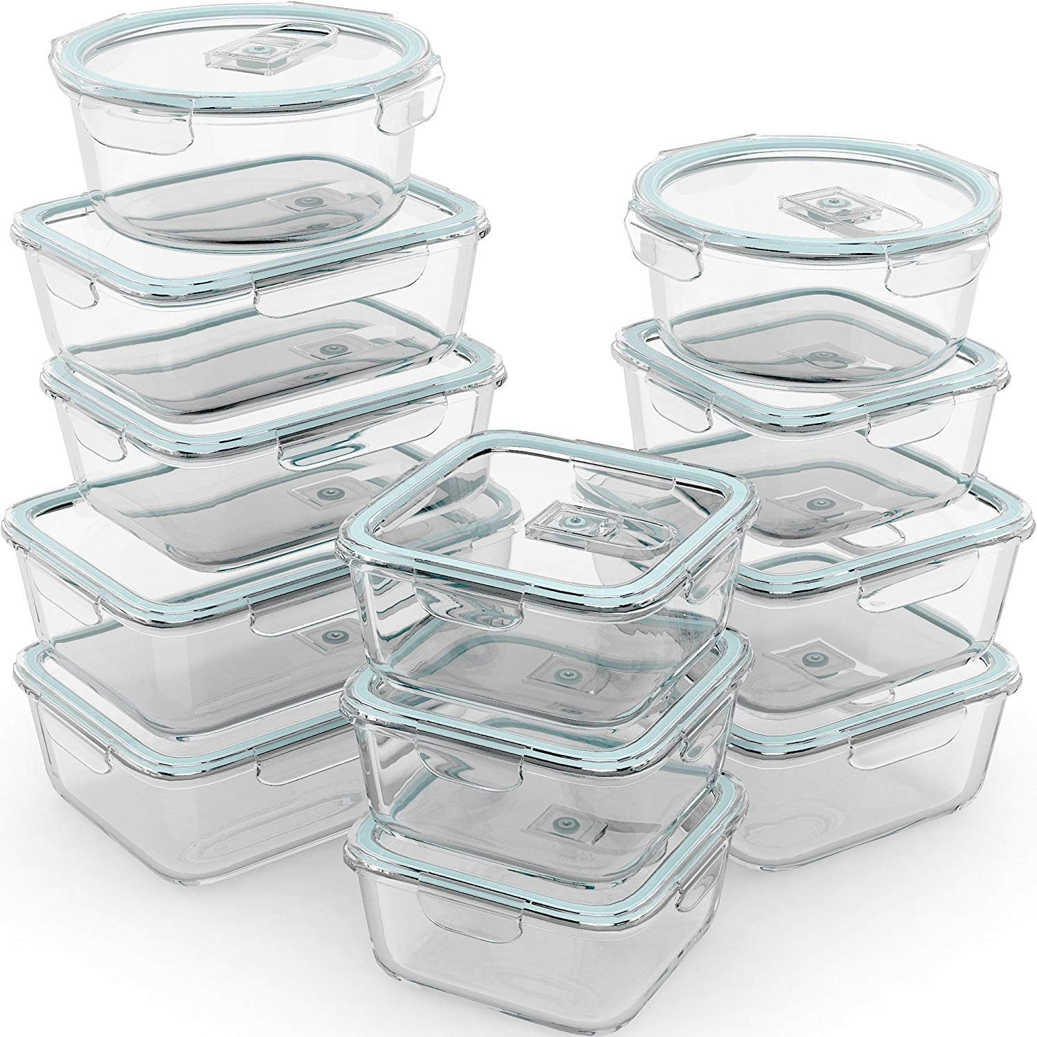 24 Pc Airtight Glass Food Stor – обзор и цена Food Storage Prep Containers