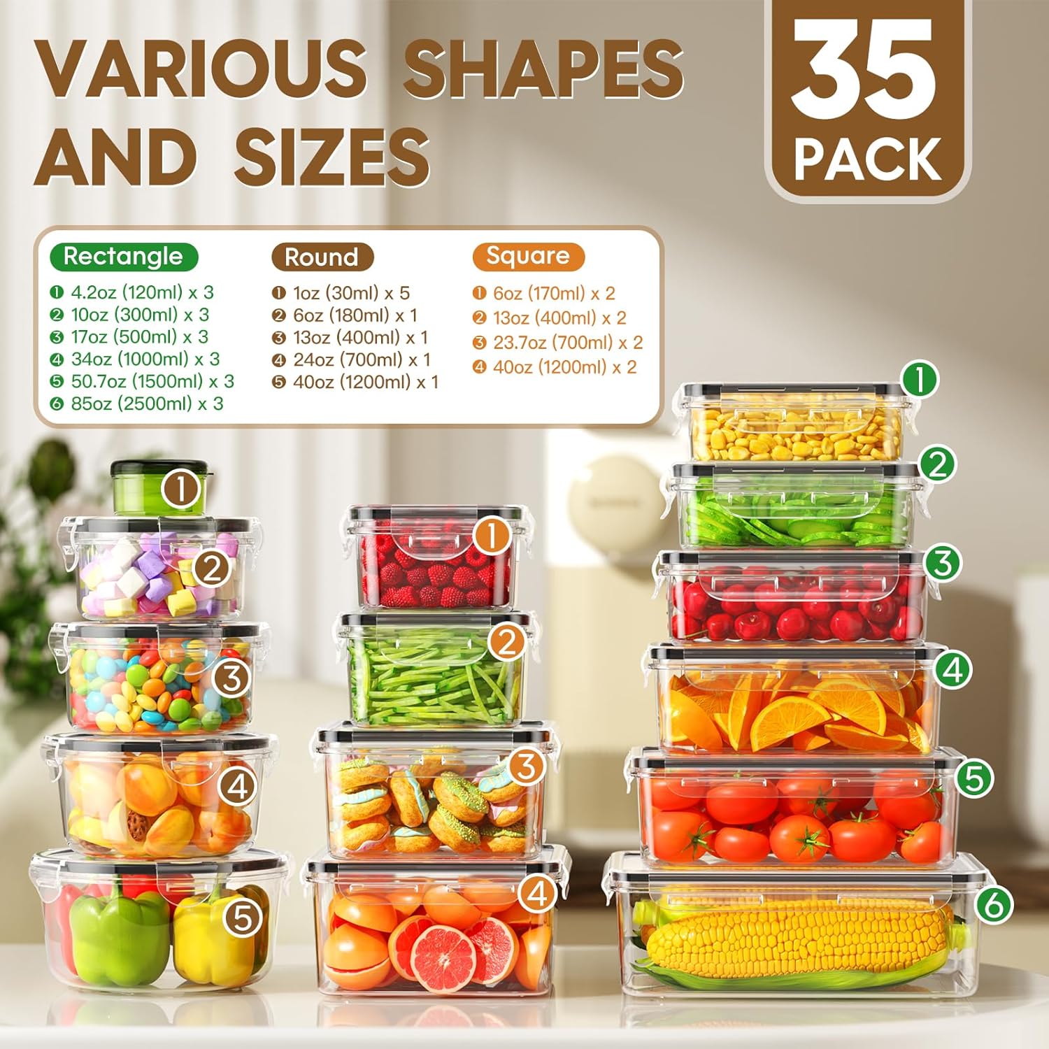 70 Piece Food Storage Containe – обзор и цена Food Storage Prep Containers
