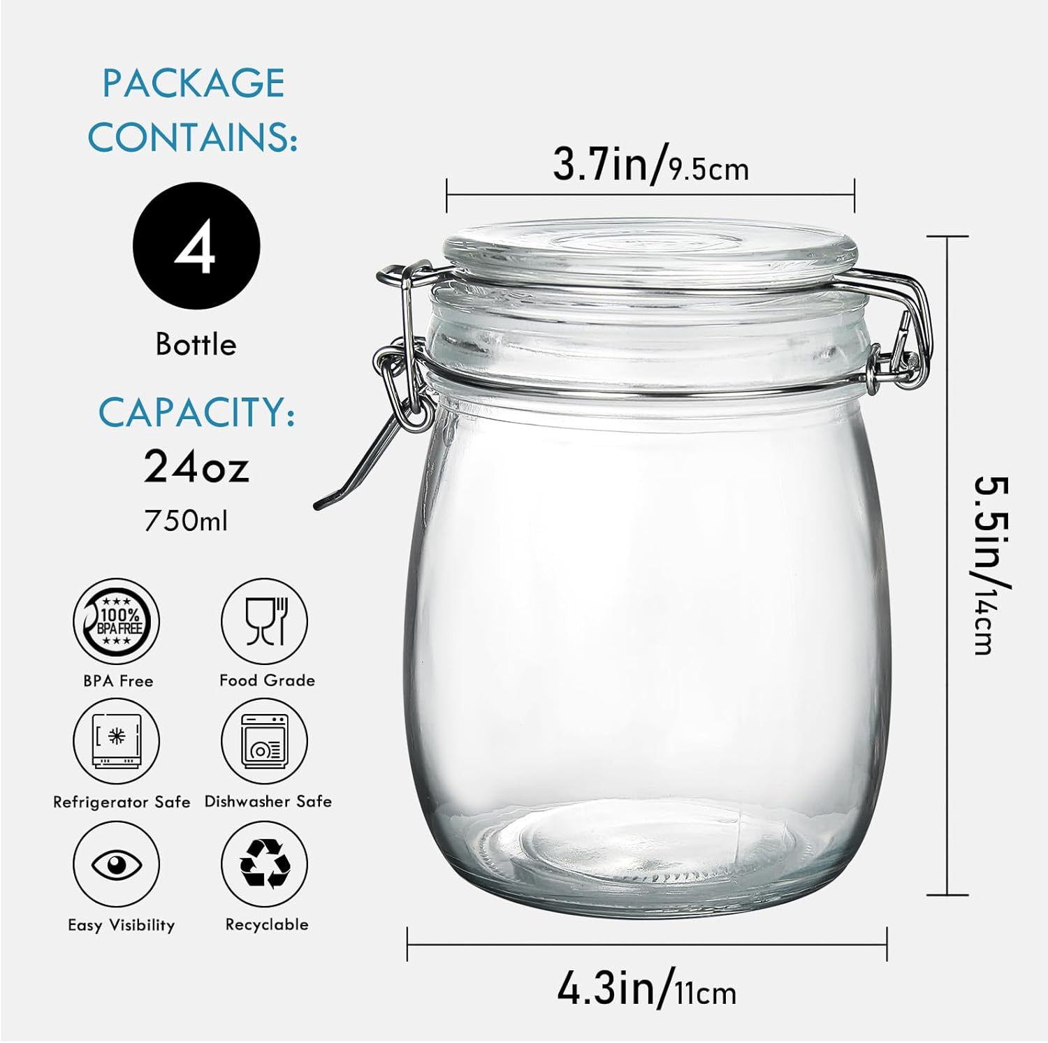 24oz Food Storage Canister Gla – обзор и цена Food Storage Jars & Containers