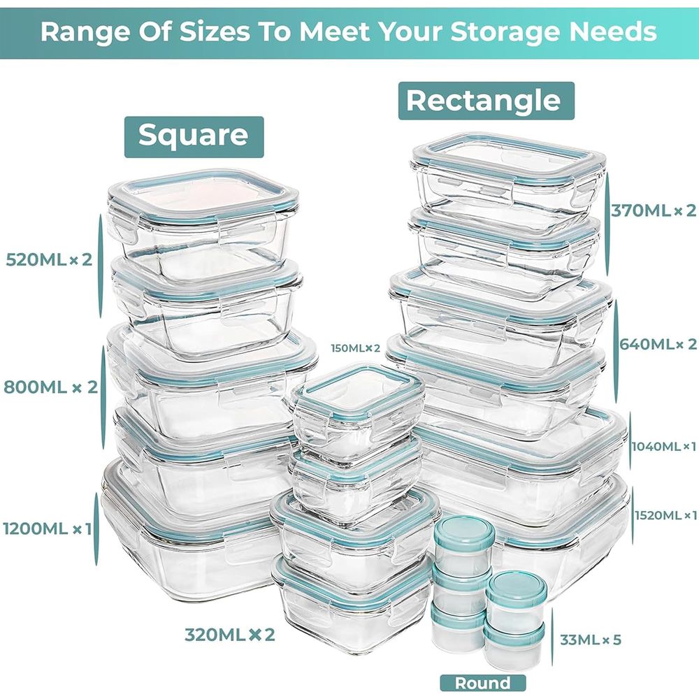 Pc Set Glass Food Storage Cont – обзор и цена Food Storage Prep Containers