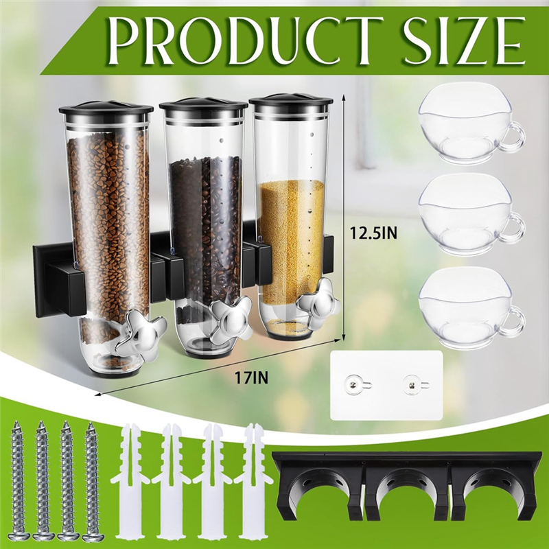 Wall Mount Triple Dry Cereal G – обзор и цена Food Storage No Pantry