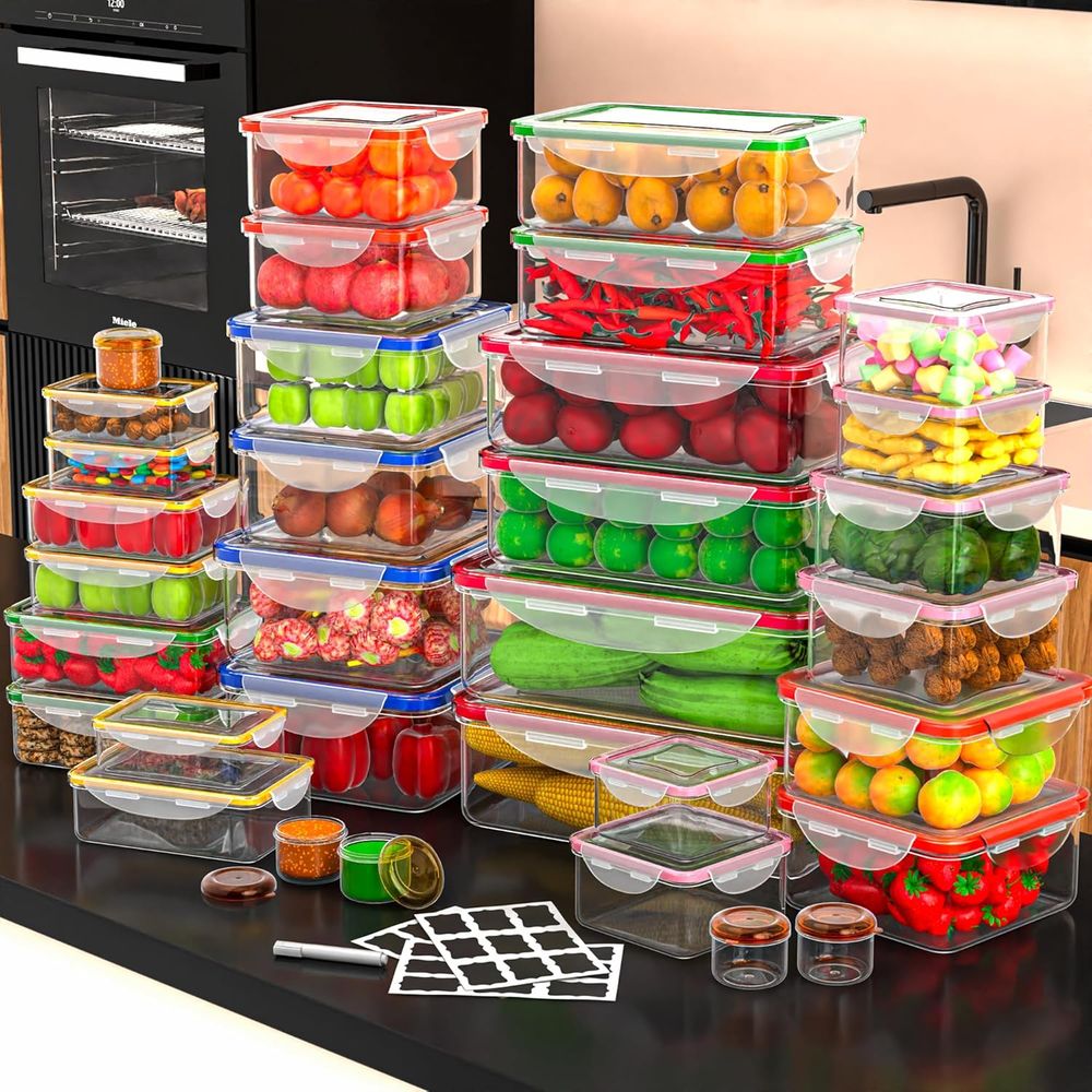 70 Pcs Large Food Storage Cont – обзор и цена Food Storage Containers Plastic Box