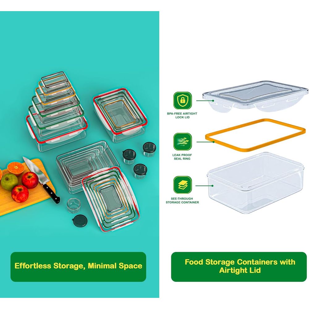 70 Pcs Large Food Storage Cont – обзор и цена Food Storage Containers Plastic Box